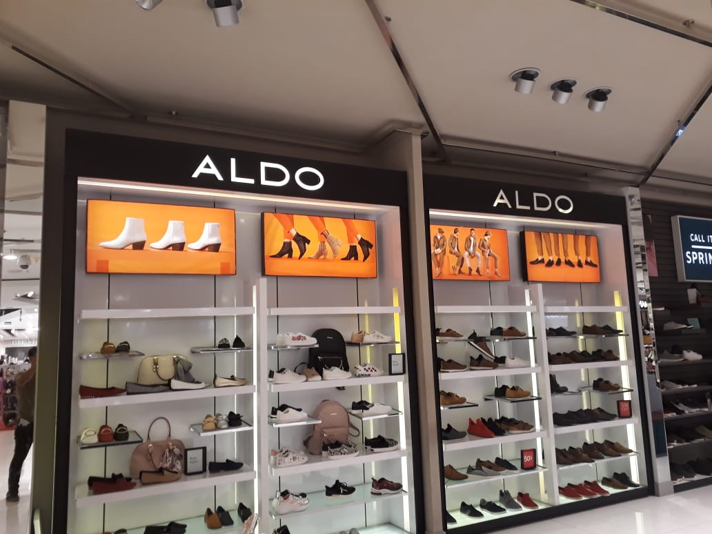 shows on display with branded posters